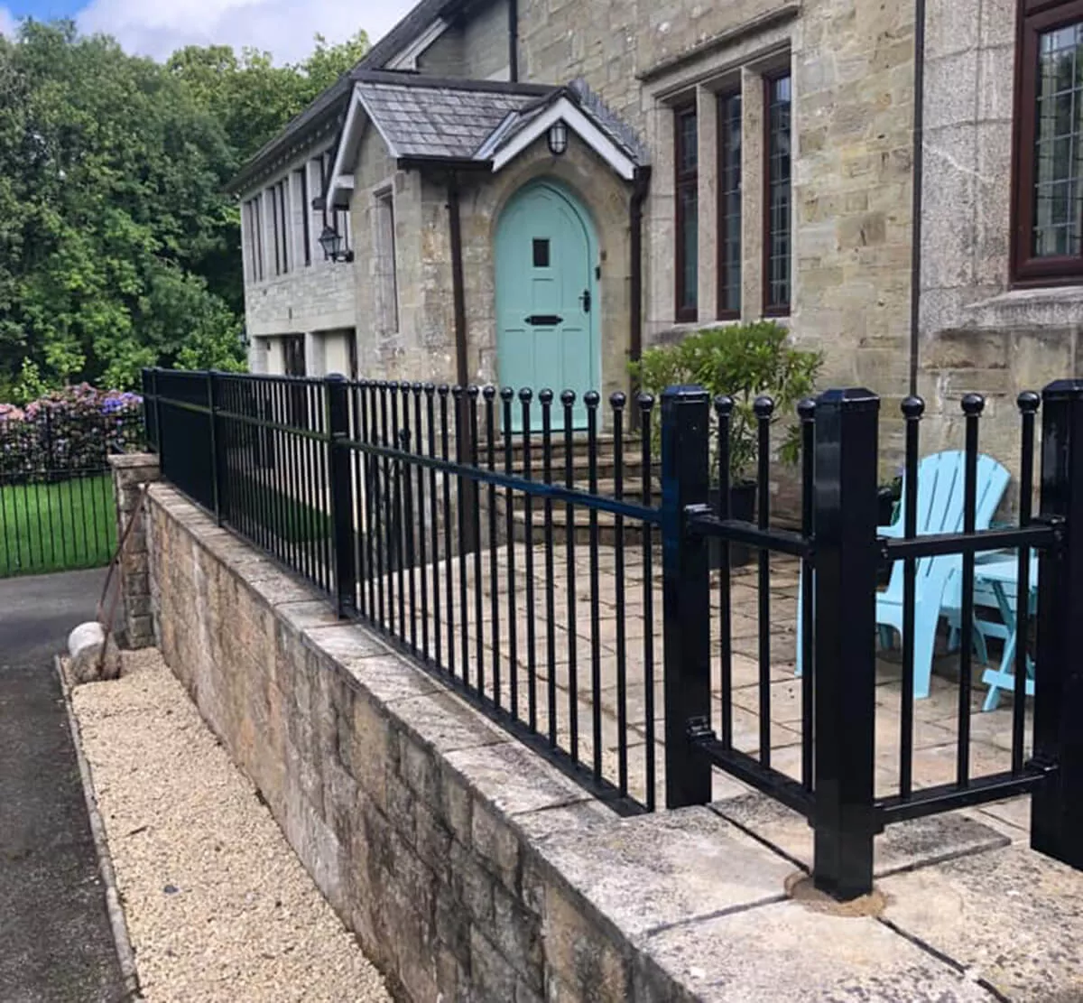 Black Metal Railing With Ball Tops ColourFence Black Metal Railing With Ball Tops ColourFence