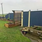 ColourFence Gate Blue with Cream Posts