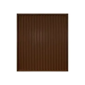 ColourFence Standard 2 Infill Wide Plain Panel - Brown with Flat Caps