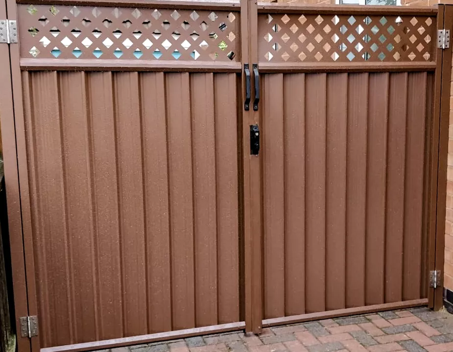 brown ColourFence gate for home security 