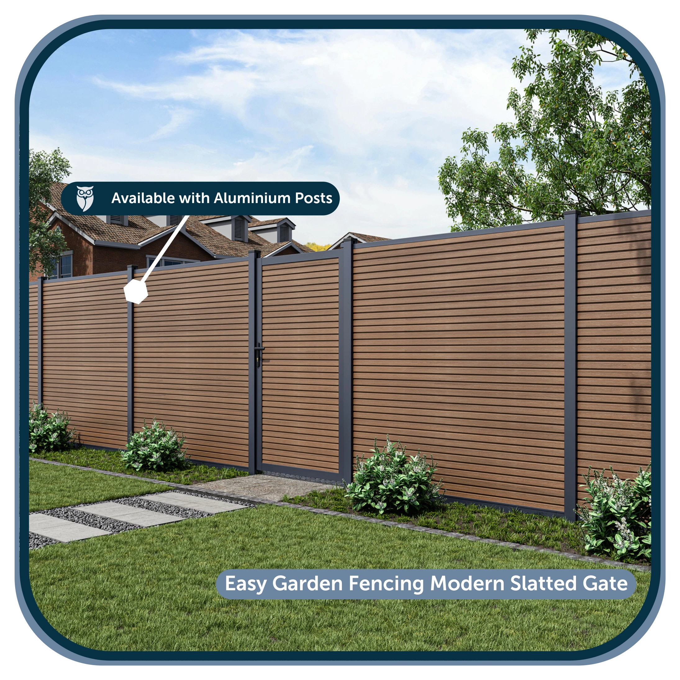 Modern Slatted Fence Gate