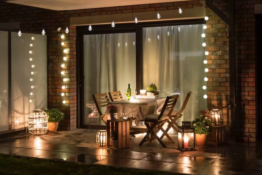 garden lighting on patio