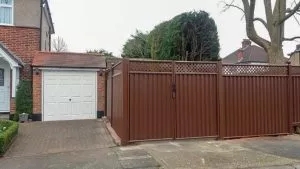 metal fence with gates